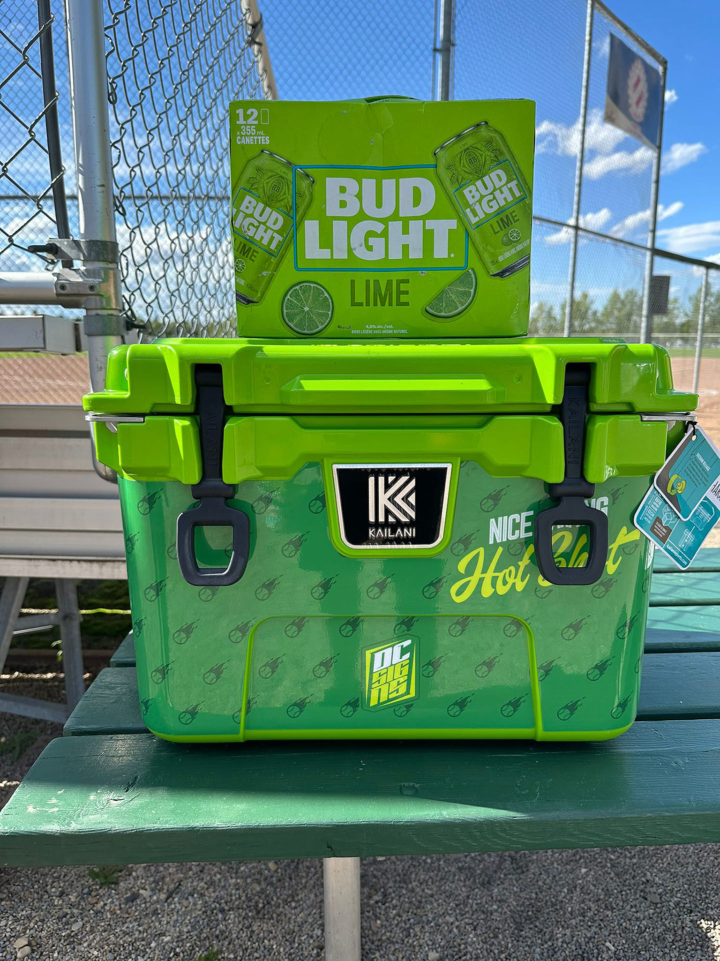 lime green kailani cooler with a custom DC Signs vinyl wrap